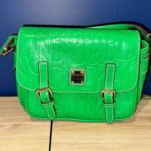 Dooney & Bourke Embossed Logo Leather Crossbody (Green)